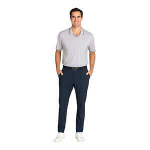 NEW Johnnie O Victor Men's Polo Shirt in Seal Buttonless V Neck Preppy